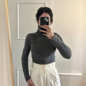 Intermix Angora Cropped Turtleneck Sweater S